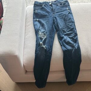 Good American Dark Blue Distressed Skinny Jeans